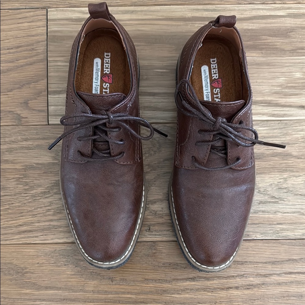 Deer Stags Boys Brown Zander Oxford Shoes - Size 2